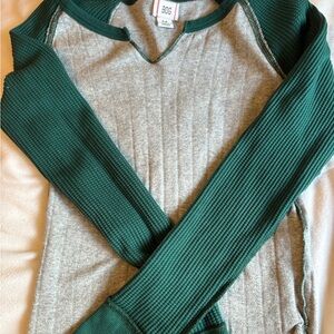 Urban Outfitters Green and Gray Knit Top